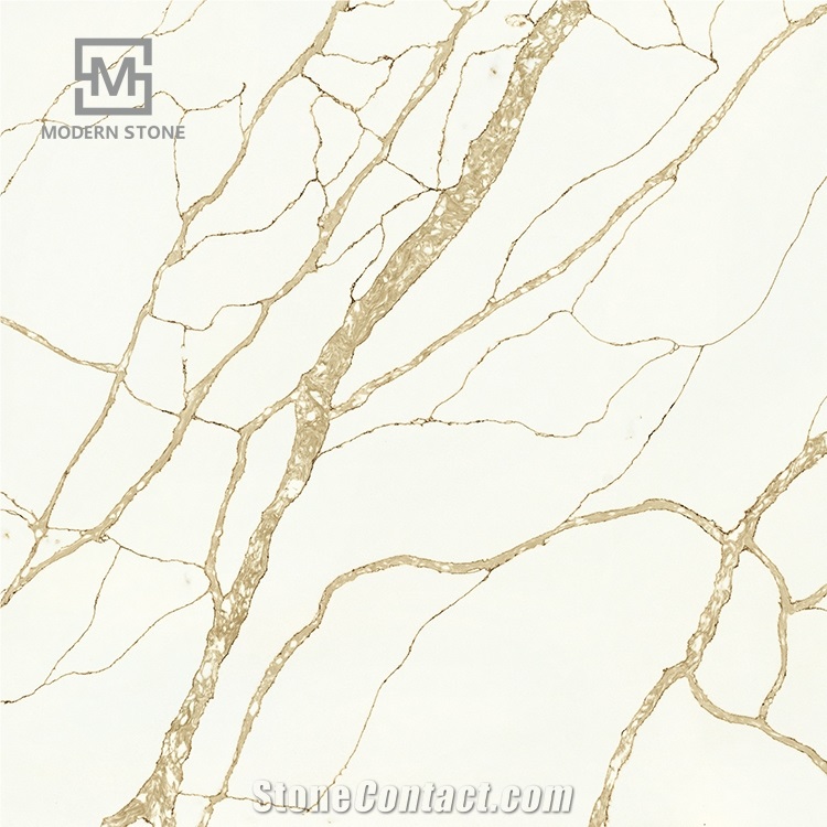 Quartz Calacatta Gold Prefab Kitchen Countertops
