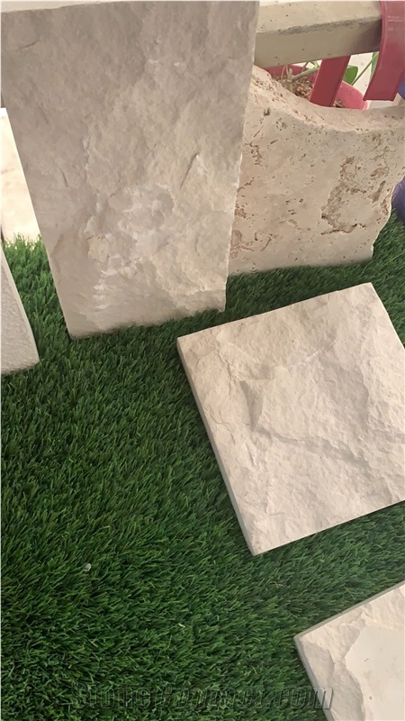 Beige Limestone Stone Split Face Wall Cladding Panel