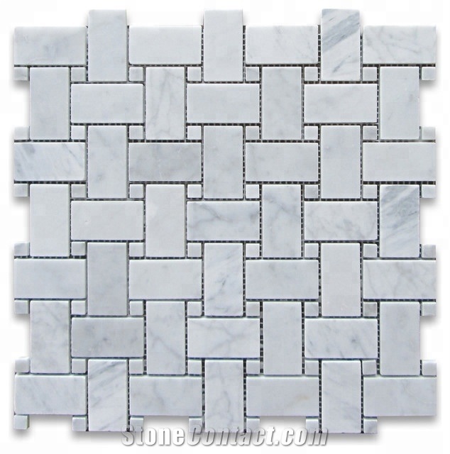 Basketweave Marble Mosaic Pattern