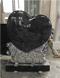 Engraved Tombstone Bevel Heart Headstone Design