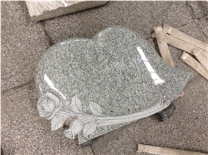 Engraved Tombstone Bevel Heart Headstone Design