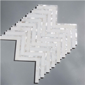 Herringbonemarble+Pearl Shell Mosaic Pattern