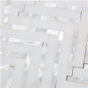 Herringbonemarble+Pearl Shell Mosaic Pattern