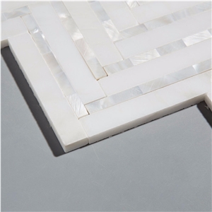 Herringbonemarble+Pearl Shell Mosaic Pattern