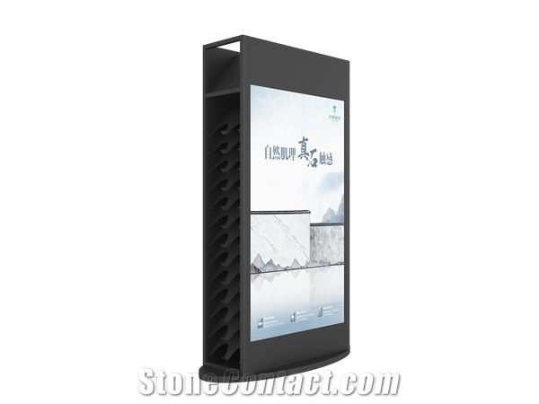 Double-Sided Metal Stone Display Rack