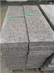 Cheap Cherry Red Granite Slab Tile Step Price