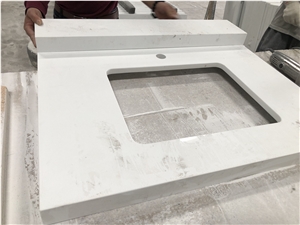 Pure White Crushed Recycled Glass Bathroom Tops