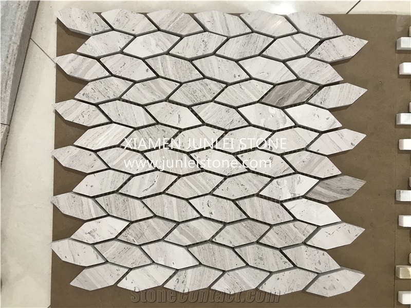 Marble Mosaic, White Wooden Mosaic