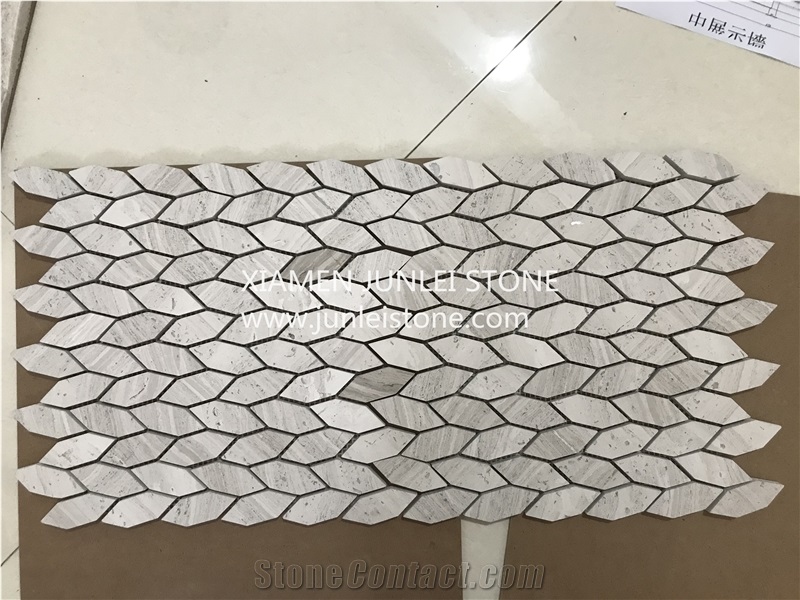 Marble Mosaic, White Wooden Mosaic