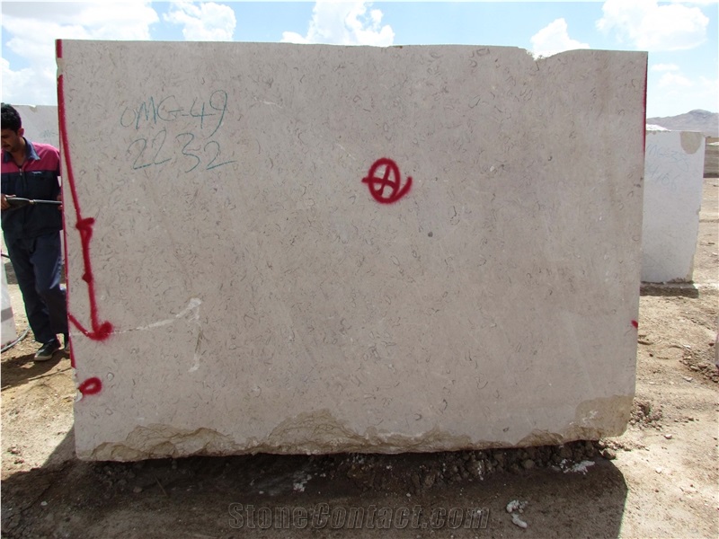 Fossil Beige Marble Block, Iran Beige Marble