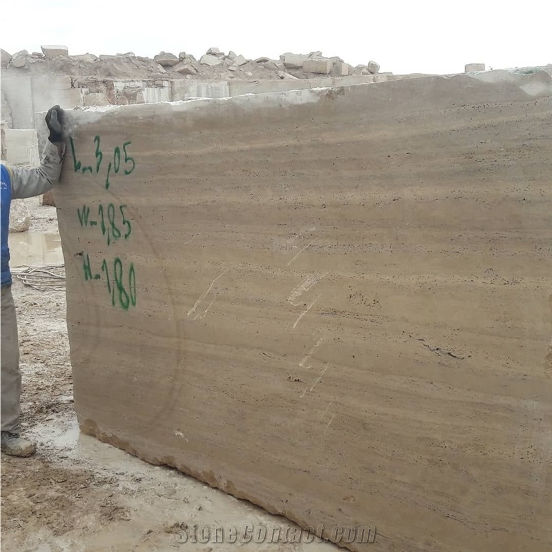 Noce Travertine Block, Iran Beige Travertine