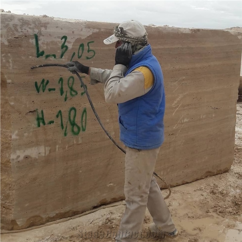 Noce Travertine Block, Iran Beige Travertine