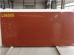 Fine Particles. Solid Color. Orange Quartz Stone