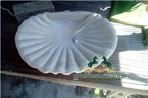 White Marble Scallop Washbasin