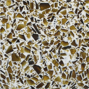 Terrazzo Tiles, Epoxy Terrazzo Tiles, Amber Glass