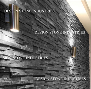 Midnight Black Slate Cladding Stone