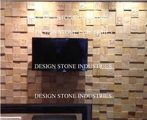 Teakwood Sandstone Wall Mosaic