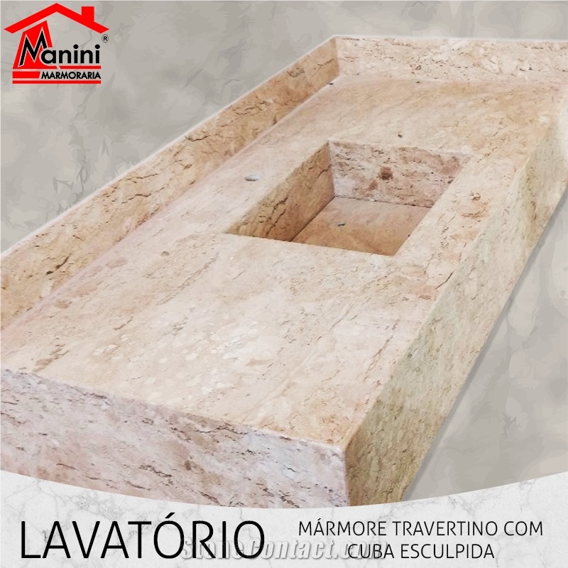 Bahia Travertine Bathroom Counter Top