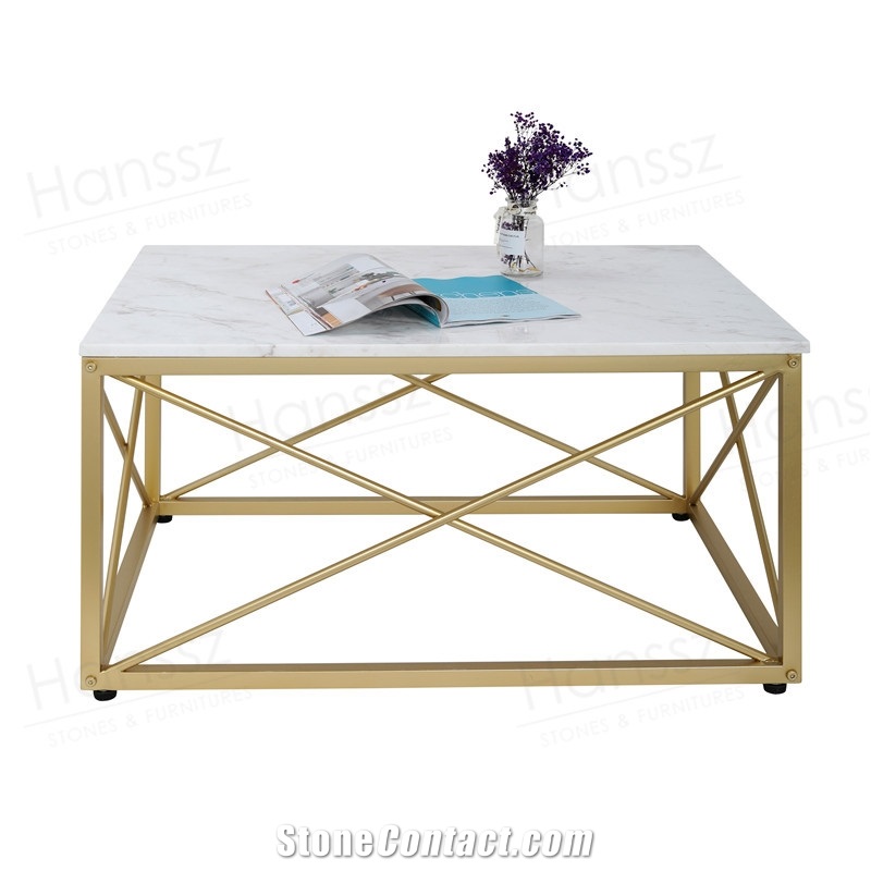 Rectangle Volakas White Marble Coffee Table Top