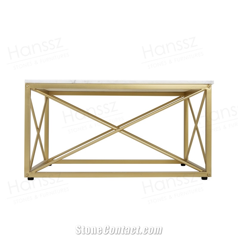 Rectangle Volakas White Marble Coffee Table Top