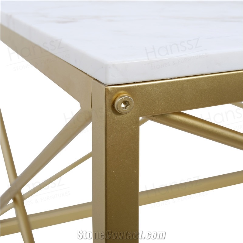 Rectangle Volakas White Marble Coffee Table Top