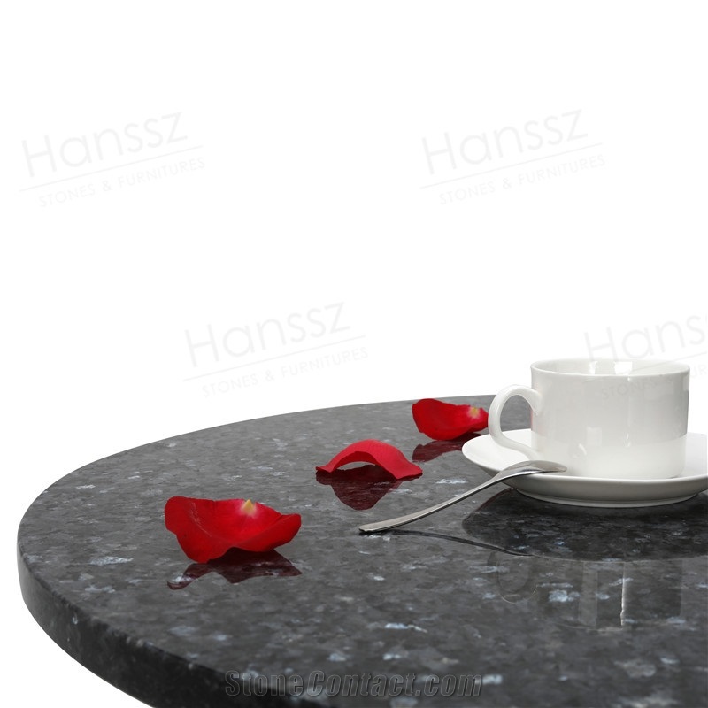 Round Blue Pearl Granite Table Top