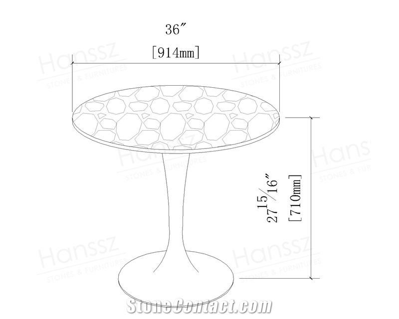 Round Blue Pearl Granite Table Top