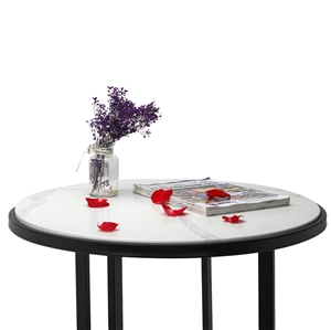 Round Calacatta White Quartz Tabletops Bar Tables