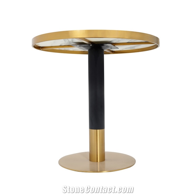 Round Marble Calacatta White Dining Table Top