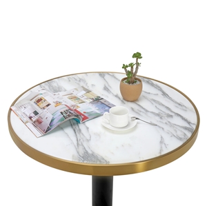 Round Marble Calacatta White Dining Table Top
