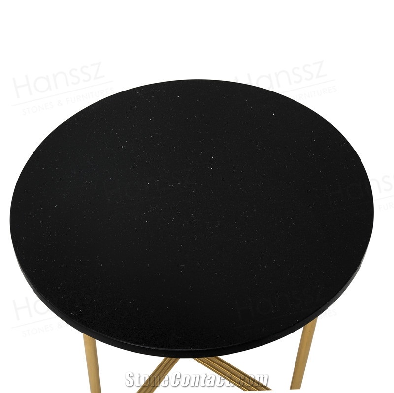 Black Round Nero Margiua Marble Coffee Table