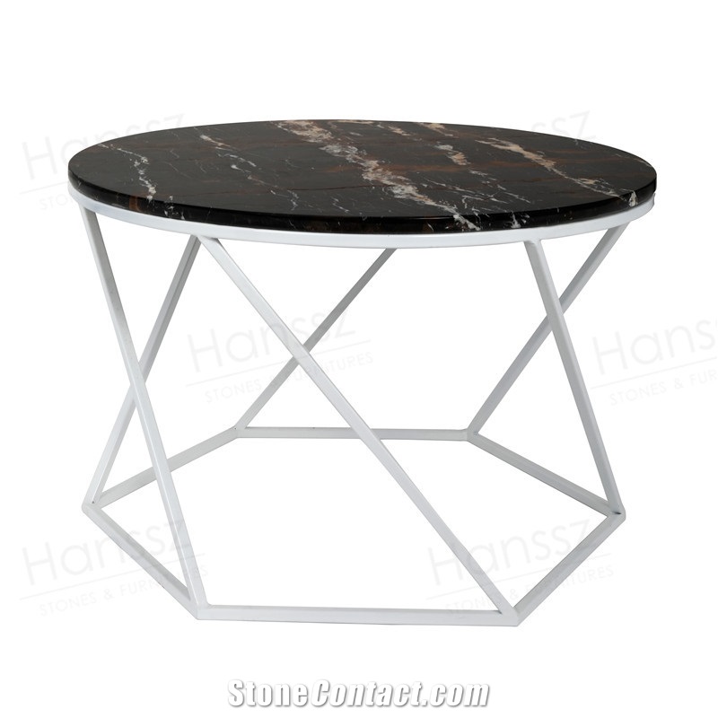 Portoro Extra Marble Metal Coffee Table