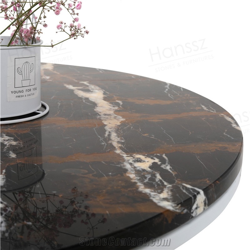Portoro Extra Marble Metal Coffee Table