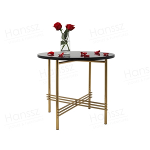 Round Marble Table Gold Mental Frame