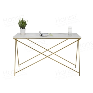 Square White Marble Table Metal Frame