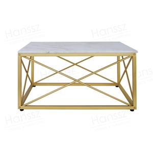 White Rectangular Box Marble Coffee Table