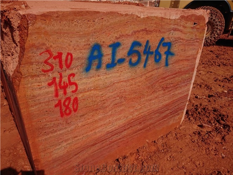Red Travertine Blocks