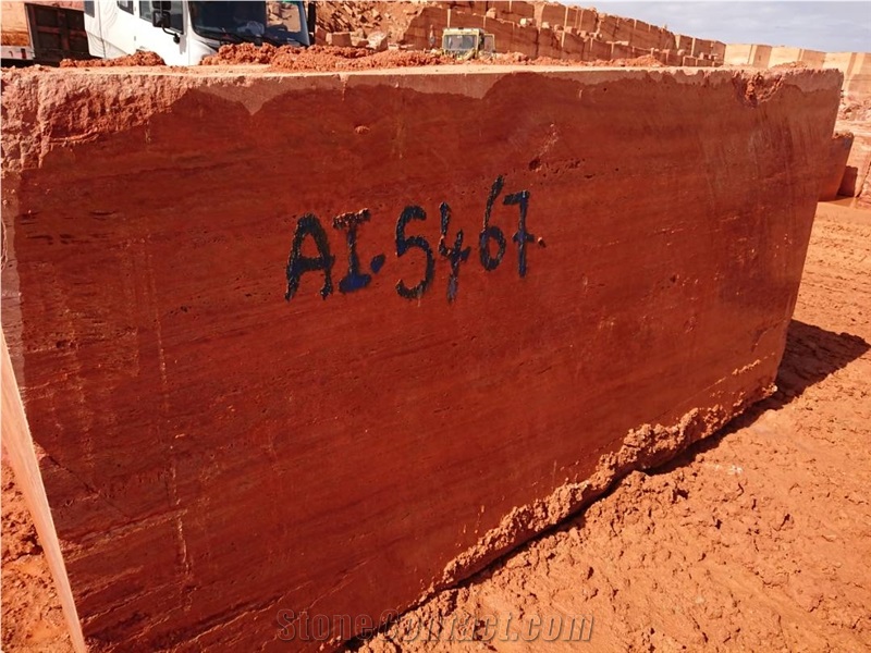 Red Travertine Blocks