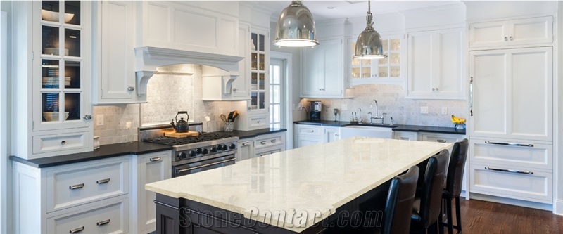 Creame Mocha He Cl113 Quartz Stone Kitchen Counter