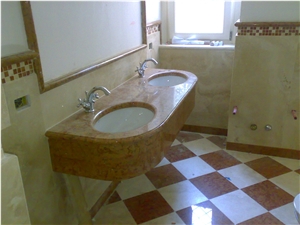Rosso Asiago Marble Bath Design
