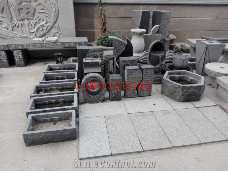Natural Stone Grey Granite Fountain
