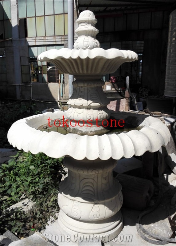 Natural Stone Grey Granite Fountain