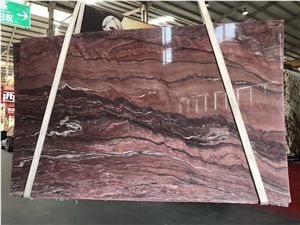 Fusion Fire Quartzite Slab Red Color Wave Vein