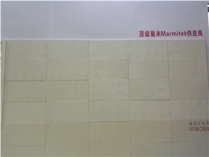 Split Face Fatima Beige Limestone 3d Cnc Carving Wall Panel Tiles,Building Exterior Project