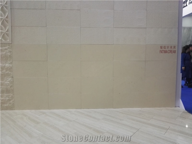Split Face Fatima Beige Limestone 3d Cnc Carving Wall Panel Tiles,Building Exterior Project