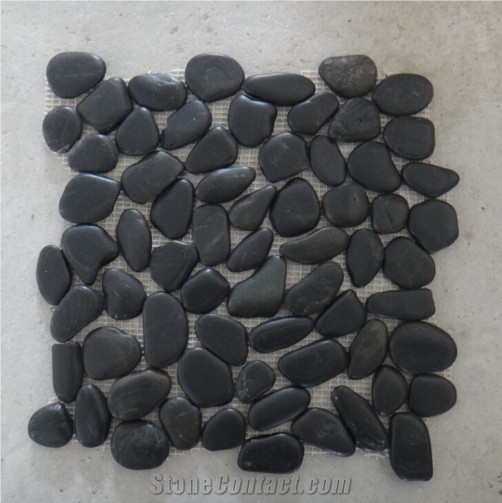 Black Pebbles Mosaic Tiles for Wall and Floors