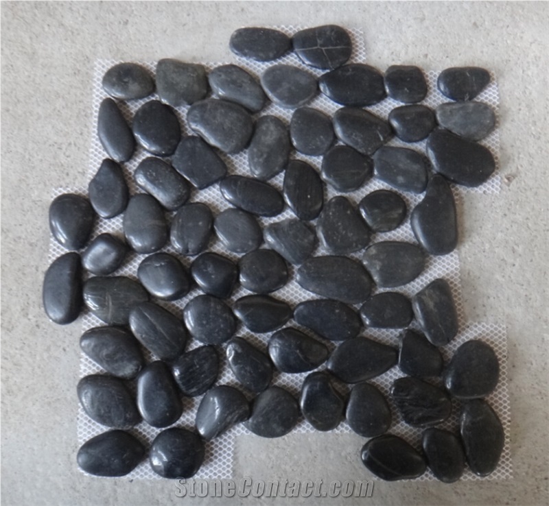 Black Pebbles Mosaic Tiles for Wall and Floors