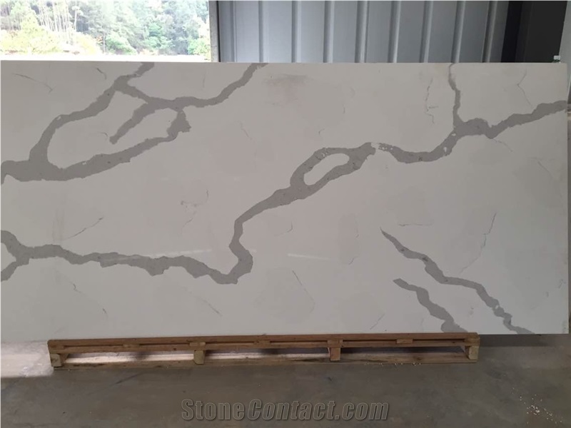 Chinese Calacatta Quartz Stone Slab