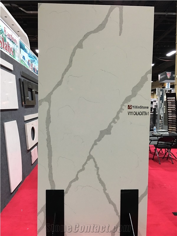 Chinese Calacatta Quartz Stone Slab