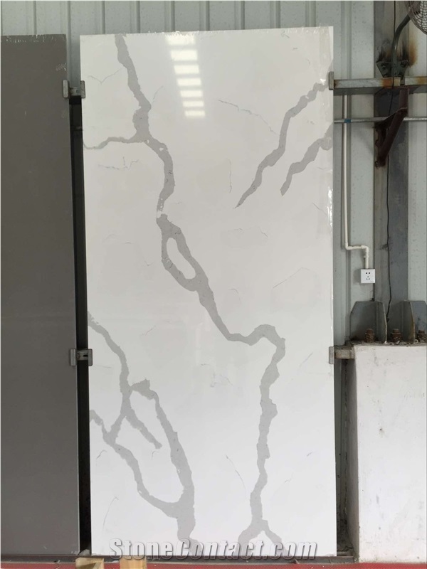 Chinese Calacatta Quartz Stone Slab